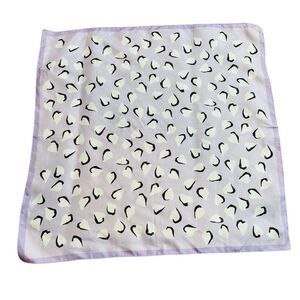 MaxMara Weekend Italian Silk Scarf‎ Pastel Purple Abstract Heart Print Twilly